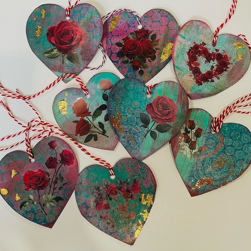 8 hand painted Thank you tags